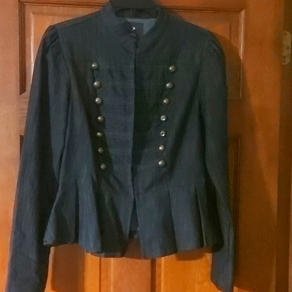 Denim Military Style Jacket